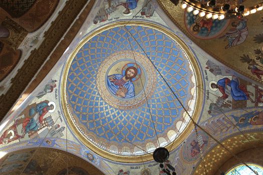 Fragment interior decoration Naval Cathedral of St. Nicholas Church, a monument to all the dead sailors ever. Kronstadt, built in 1913 by the architect Vasily Kosyakov.