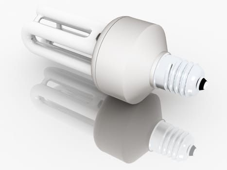 modern light bulb saving energy, with matte glass on a white background
