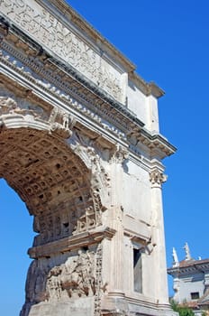 Ancient roman arch (Arch of Titus) in Rome