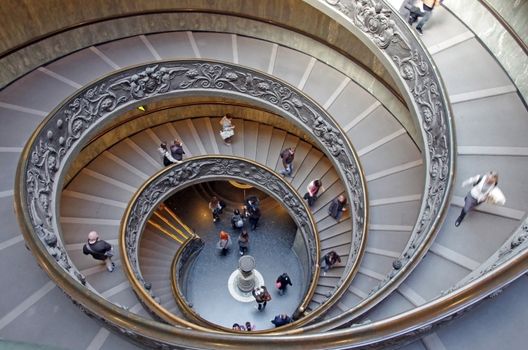 ROME, ITALY - MARCH 08: Interior view of Vatican Museum, spiral stairs (double helix) on March 08, 2011 in Rome, Italy