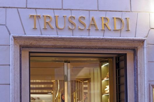 ROME, ITALY - MARCH 08: Luxury fashion shop Trussardi on Via del Condotti in Rome on March 08, 2011 in Rome, Italy