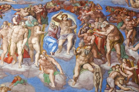 The Last Judgment by Michelangelo in the Sistine Chapel,