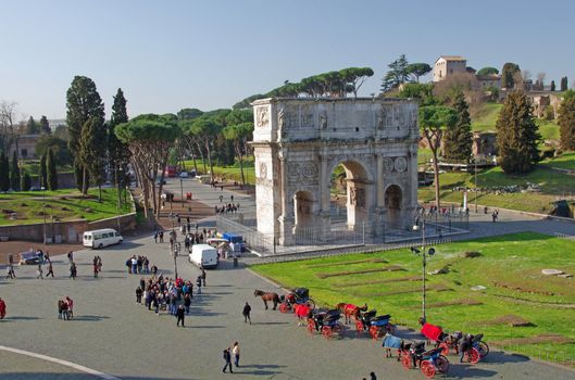 ROME, ITALY - MARCH 07: The Arch of Constantine (Italian: Arco di Costantino) in Rome on March 07, 2011 in Rome, Italy