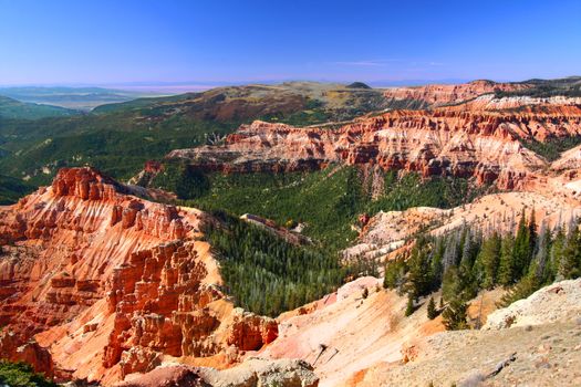 View of rock formations from Chessman Ridge of Cedar Breaks National Monument - Utah.