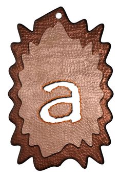 3d Letter a in bronze, on a white isolated background.