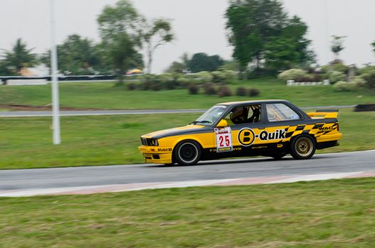 Nakhon Ratchasima, Thailand - March 9th:Unidentified car racing competitors during the "Thailand circuit 2013  " at Bonanza speedway on March 9th, 2013 in Nakhon Ratchasima, Thailand. 