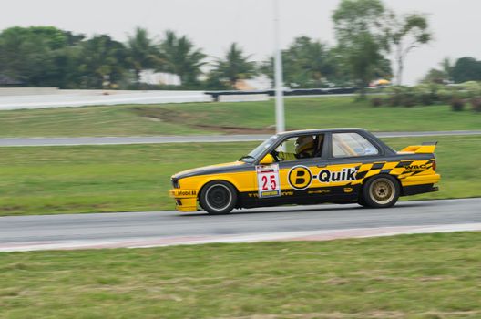 Nakhon Ratchasima, Thailand - March 9th:Unidentified car racing competitors during the "Thailand circuit 2013  " at Bonanza speedway on March 9th, 2013 in Nakhon Ratchasima, Thailand. 
