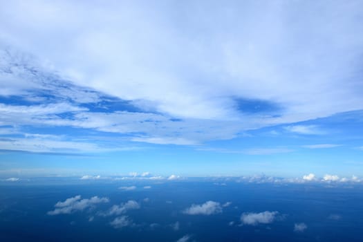 beautiful sky and could over the ocean, take from aircraft