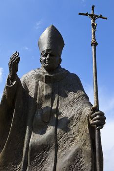 Pope John Paul II Statue in Suwalki, Poland.