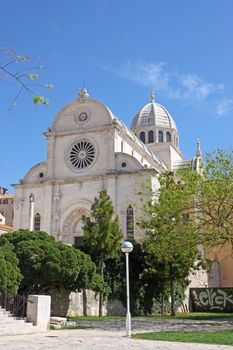 The Cathedral of St. James in Sibenik, built entirely of stone and marble, Croatia