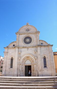 The Cathedral of St. James in Sibenik, built entirely of stone and marble, Croatia