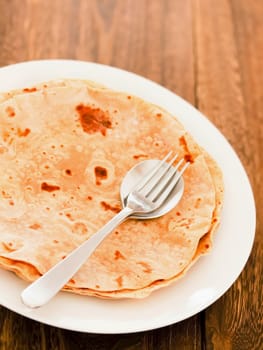 close up of indian chapati bread