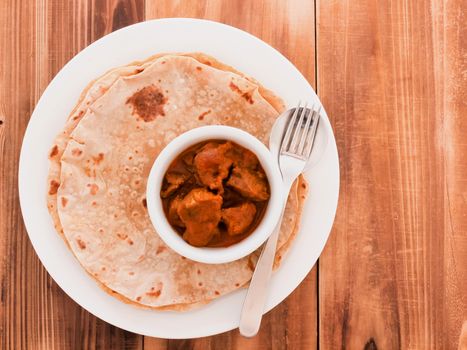 close up of indian chapati bread