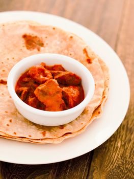 close up of indian chapati bread