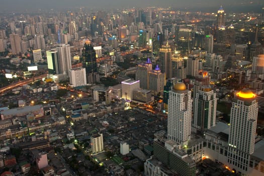 Aerial view of Bangkok from Baiyoke Sky Tower