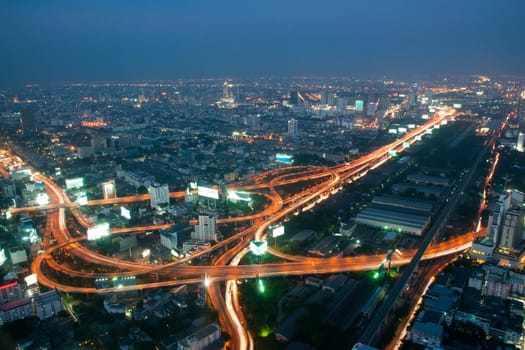 Bangkok and express way view point from Baiyok building.