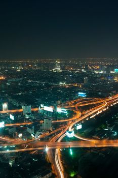 Bangkok and express way view point from Baiyok building.