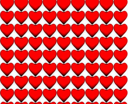 Valentine heart pattern on white background