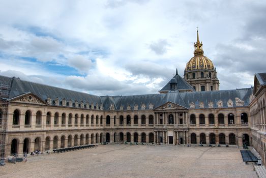 yard of a public building in Paris, France