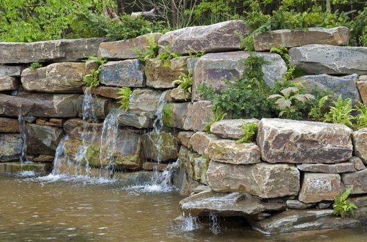 waterfall on the floriade the  World Horticultural Expo in Venlo the Netherlands 