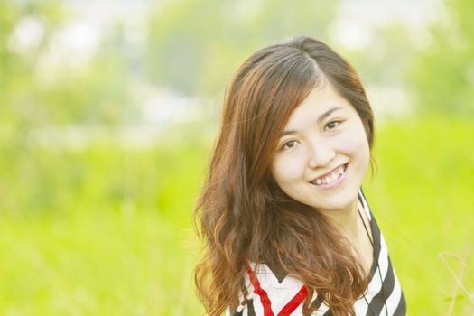Asian woman happy and smile
