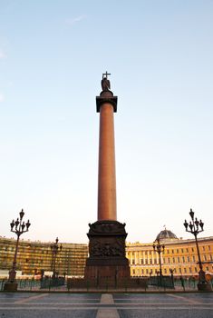 Alexander Column, Palace Square in St Petersburg.