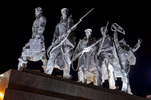 Monument to the Heroic Defenders of Leningrad in St Petersburg, Russia.