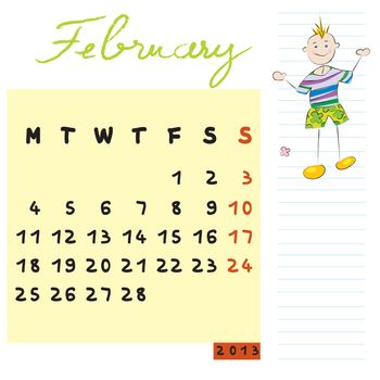 february 2013, calendar design with the open-minded student profile for international schools