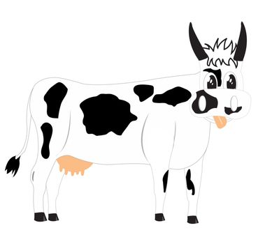 Illustration of the cow on white background