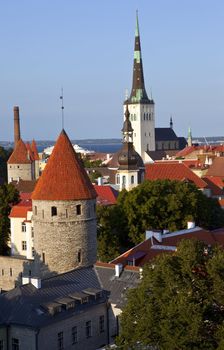 View from an observation platform on Toompea Hill in Tallinn.