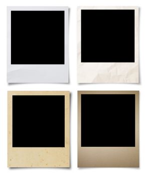 collection Blank photos frames isolated on white background