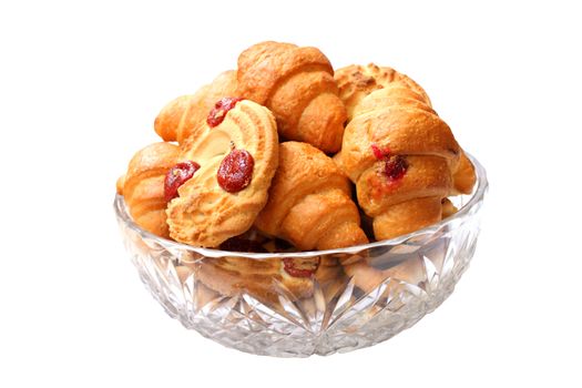 biscuits in a bowl over white