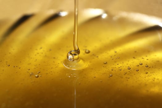 close up of pouring honey