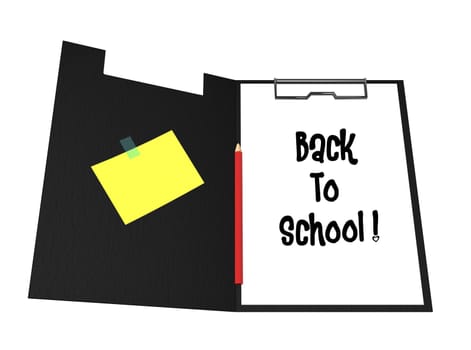 isolated notebook with back to school text
