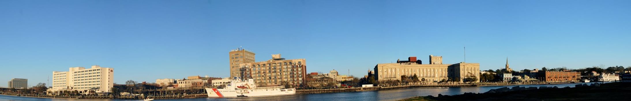 View of Wilmington, North Carolina. This a panoramic photo from across the river.