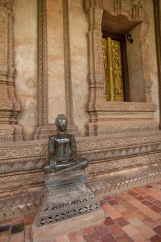 Temple and image buddha in Vientiane, Laos