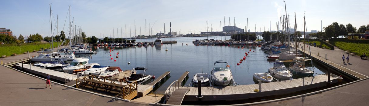 Copenhagen Marina and Harbour Panorama in Denmark.