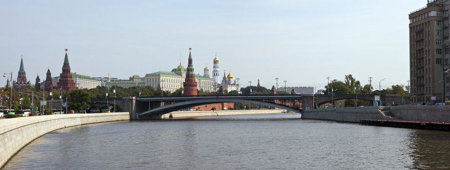 The Kremlin and the Moscow River in Russia.