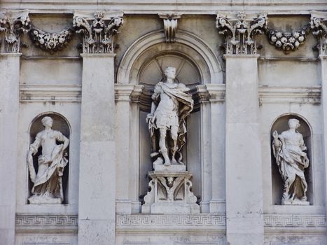 Statues at the Santa Maria della Salute in Venice, Italy.