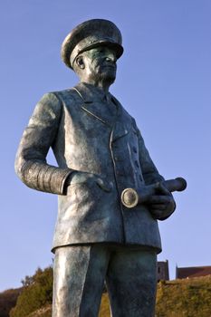 Sir Bertram Ramsay Statue at Dover Castle in Kent.