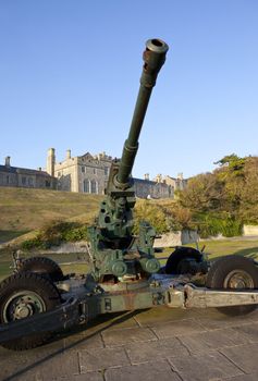 WW2 Artillery and Officer's Mess at Dover Castle in Kent.