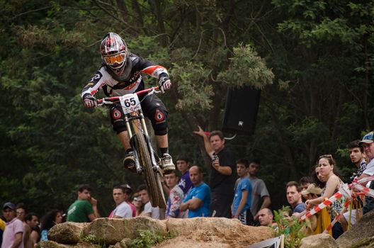 VIANA DO CASTELO, PORTUGAL - MAY 13: Bruno Fernandes during the 4th Stage of the Taca de Portugal Downhill Vodafone on may 13, 2012 in Viana do Castelo, Portugal.
