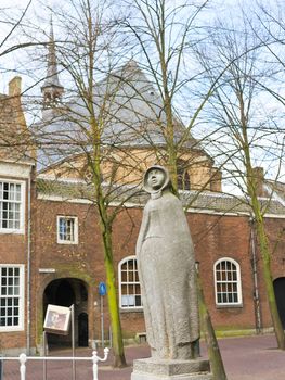 Statue of a girl (Geertruyt van Oosten). Delft. Netherlands
