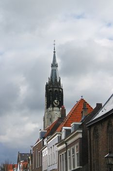 The spire of the New Church , Delft,  Netherlands