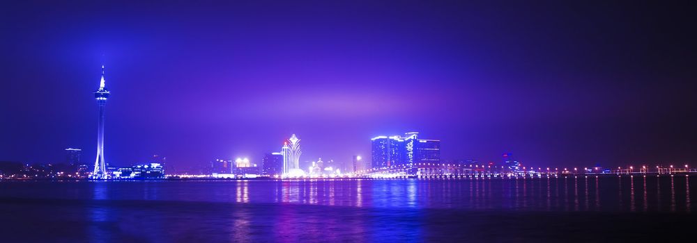 Night of Macau. View from the Taipa Island.