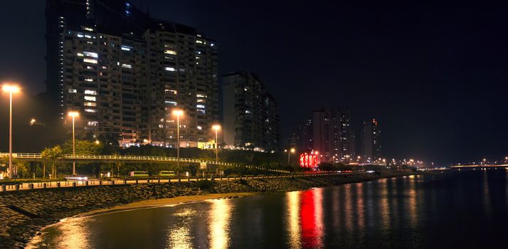 Night of Taipa. View from Macau.