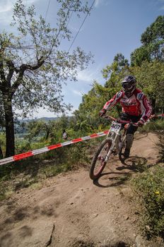 VIANA DO CASTELO, PORTUGAL - MAY 13: Jose Reis during the 4th Stage of the Taca de Portugal Downhill Vodafone on may 13, 2012 in Viana do Castelo, Portugal.