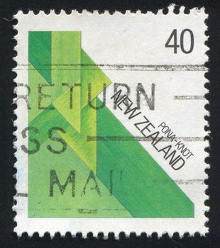 NEW ZEALAND - CIRCA 1987: stamp printed by New Zealand, shows Maori Fiber, circa 1987