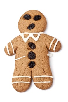 Gingerbread man on white background.