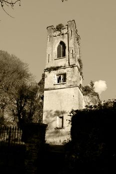 St. Michaels Church in Templemichael county Waterford, Ireland in sepia